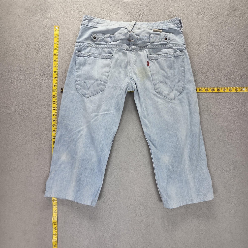 Vintage Levis Shorts Mens 32 Blue Buckle Back Twisted Light Wash